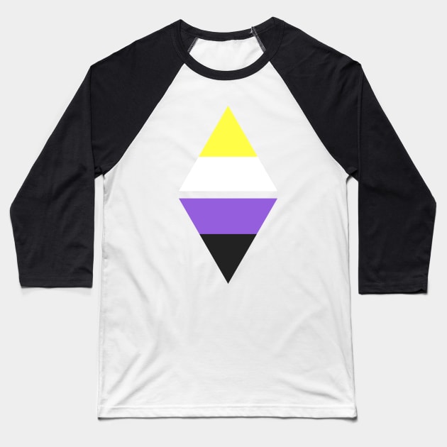 #nerfingwithpride Auxiliary Logo - Nonbinary Pride Flag Baseball T-Shirt by hollowaydesigns